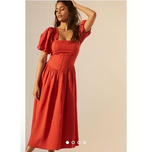 Anthropologie’s Current Air Square-Neck Puff-Sleeved Dress Size XXS New w/Tag